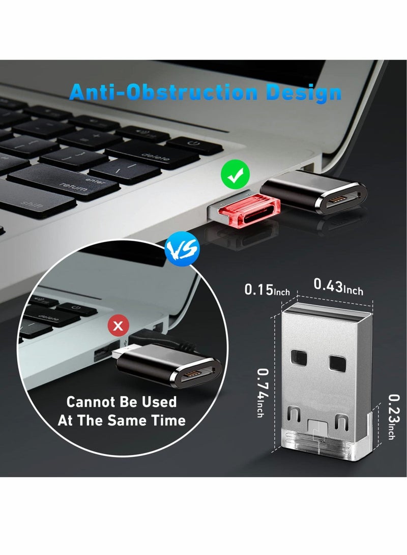 Captaintech USB A Male to USB C Female Adapter 3 Pack, USB Adaptor with Atmosphere Light Type C to USB Converter Compatible with iPhone14/13 Pro Max, Airpods, Apple iWatch, Samsung Galaxy S22, Google Pixel - Image 3
