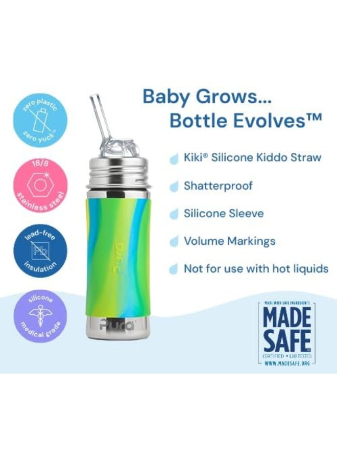 Pura Kiki 11oz/325ml Stainless Steel Straw Bottle w/Sleeve - Image 4