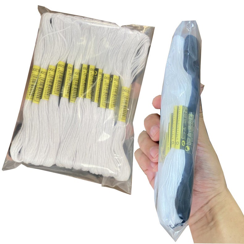 DMC Embroidery Floss Organizer, 50-100 Color Set, Eco Cotton 8m, 12 Card Pack 6 black 6 white 