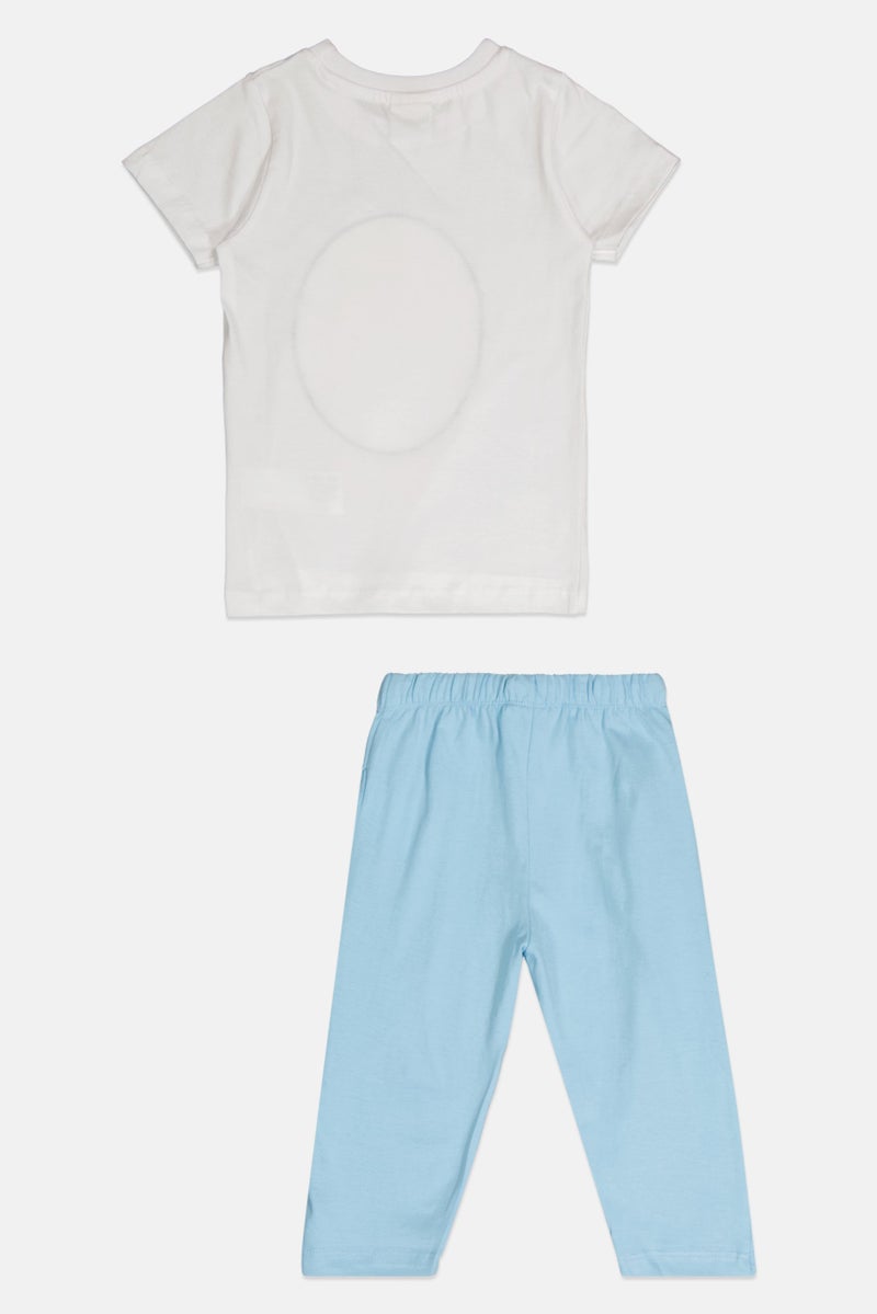 Disney Toddlers Girl Cinderella Graphic Print Short Sleeve Pajama Set, Multicolor - Image 2