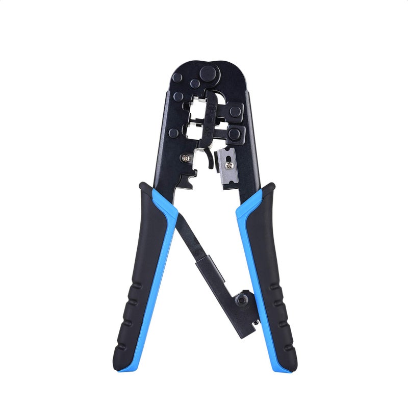 Cable Matters Modular RJ45 Crimp Tool (Ethernet Crimper) with Built-in Wire Cutter and Stripper - 10-Pack Cat6 RJ45 Connectors Included - Image 1