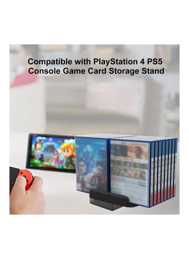 PS5/4 CD Disks Card Holder，PS5/4 Game Card Box Storage Rack,Game Card bracket Large Capacity portable Game Card Box Game CD Storage Stand Holder Bracket for PS4/SLIM/PRO,Durable,Black