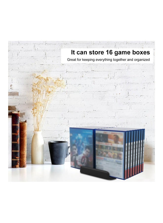 PS5/4 CD Disks Card Holder，PS5/4 Game Card Box Storage Rack,Game Card bracket Large Capacity portable Game Card Box Game CD Storage Stand Holder Bracket for PS4/SLIM/PRO,Durable,Black
