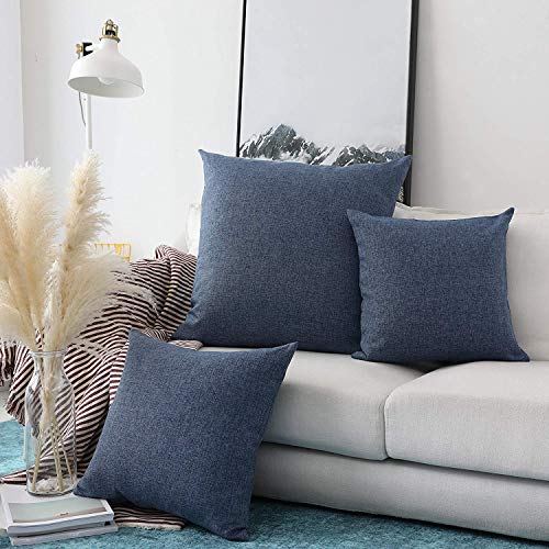 Khooti Jute Cushion Cover | 22x22 Inch | Navy Blue | Set of 2 | Throw Pillow Cover for Couches, Chairs, Sofas, Beds, Coffee Tables, Living Rooms, Bedrooms, Modern Boho Design - Image 5