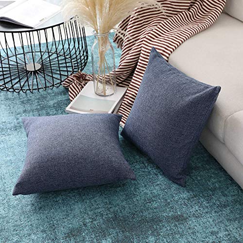 Khooti Jute Cushion Cover | 22x22 Inch | Navy Blue | Set of 2 | Throw Pillow Cover for Couches, Chairs, Sofas, Beds, Coffee Tables, Living Rooms, Bedrooms, Modern Boho Design - Image 3