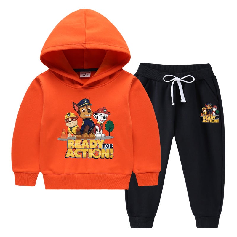 2023 Children'S Hooded Sweater Set Western Style New Middle And Large Children'S Fleece-Lined Thickened Warm Winter Clothes - Image 1