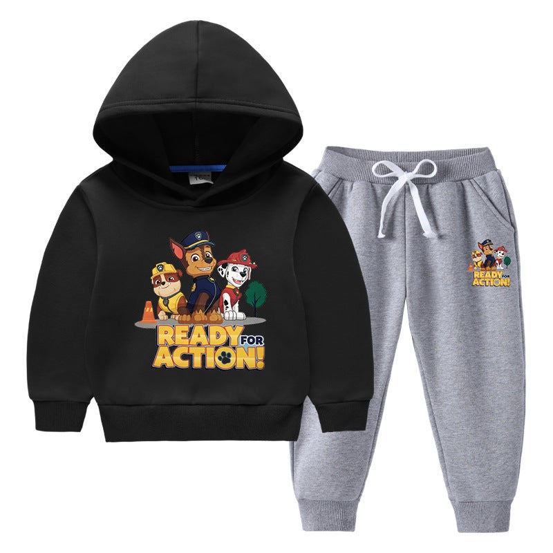 2023 Children'S Hooded Sweater Set Western Style New Middle And Large Children'S Fleece-Lined Thickened Warm Winter Clothes - Image 5