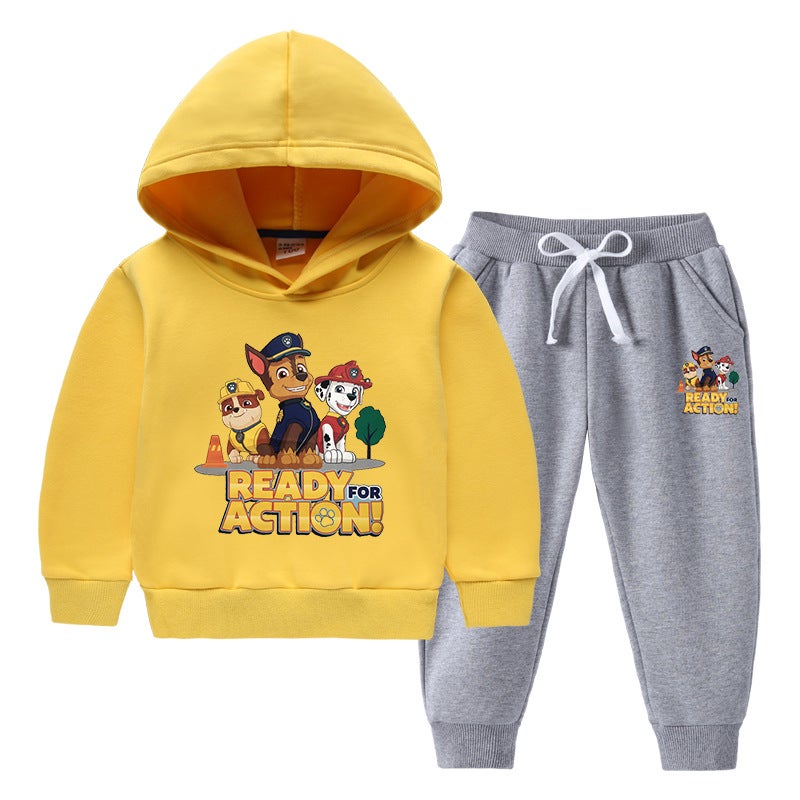 2023 Children'S Hooded Sweater Set Western Style New Middle And Large Children'S Fleece-Lined Thickened Warm Winter Clothes - Image 4