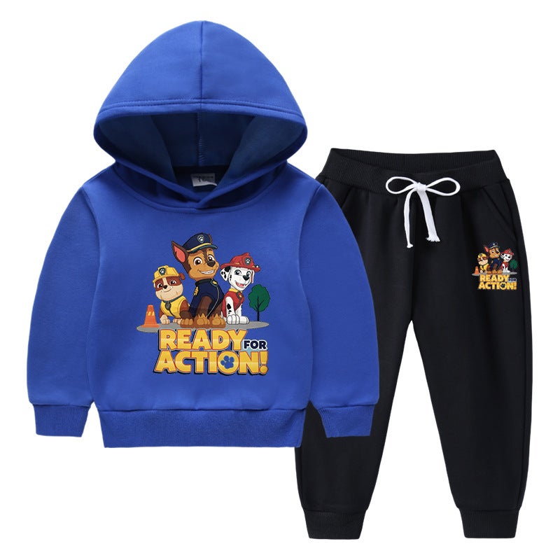 2023 Children'S Hooded Sweater Set Western Style New Middle And Large Children'S Fleece-Lined Thickened Warm Winter Clothes - Image 3