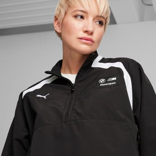 PUMA Womens Bmw M Motorsport Statement Woven Anorak Jacket Athletic Outerwear Casual - Black - Size L - Image 3