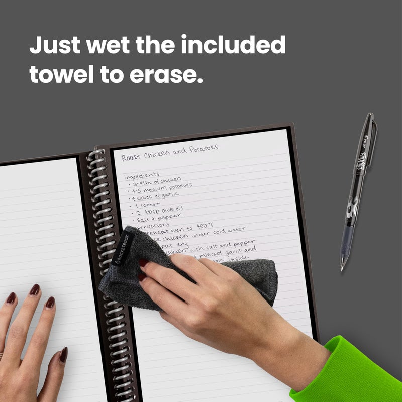 Rocketbook Core Reusable Spiral Notebook, Executive Size 6x8.8, Black - Lined Pages, App-Connected, Erasable, Durable Cover, Ideal for School, Work, and Creative Projects - Image 3