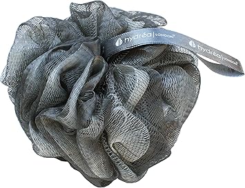 Hydrea London Hydra London Grey Shower Puff Large Exfoliating Bath Loofah Mesh Sponge Premium Quality Luxurious Lather Gentle Exfoliation for Men Women - Image 1