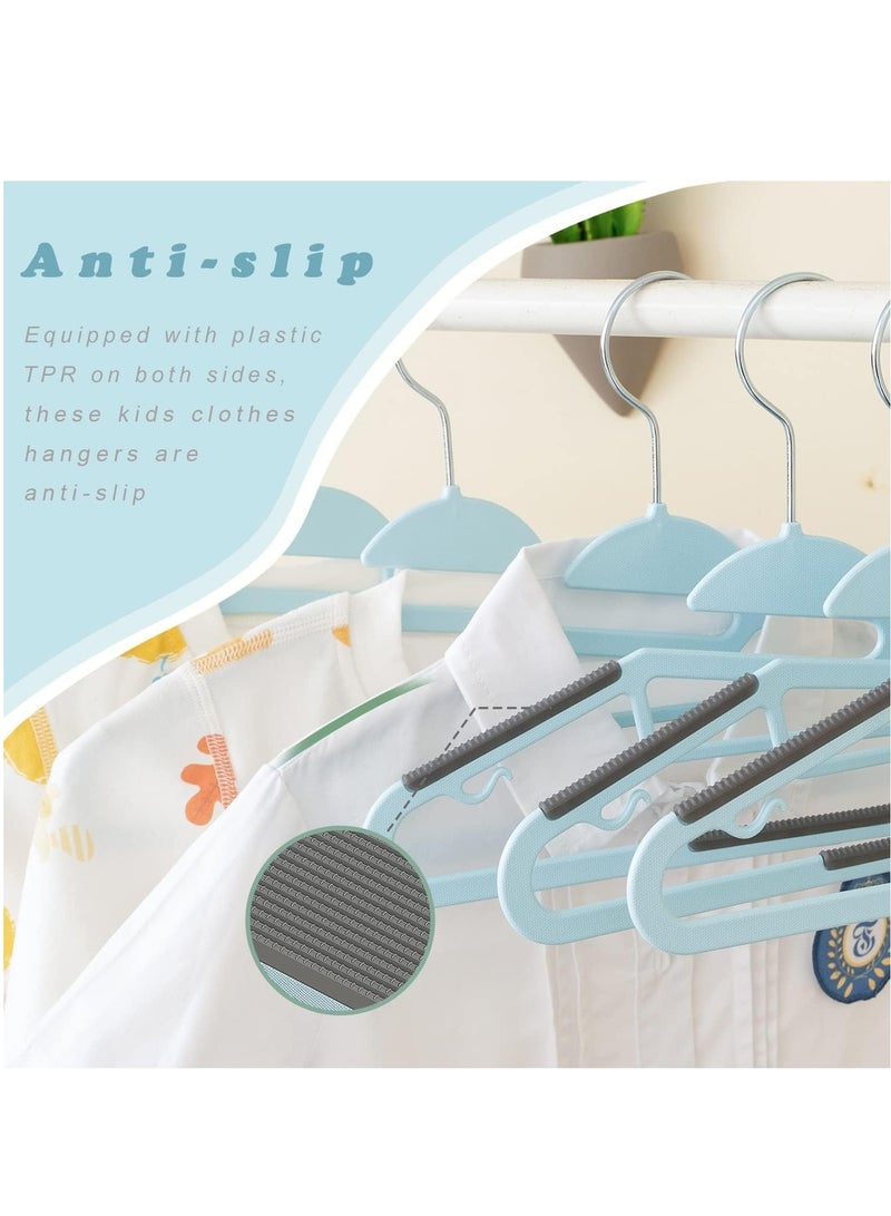 Red Dot Gift Red Dot Gift® Non-Slip Kids Hangers, Plastic Hangers, S-Slide 12" (30cm) with 360° Swivel Hook Space Saving for Children Closet (30 Pack, Blue)  - Image 5