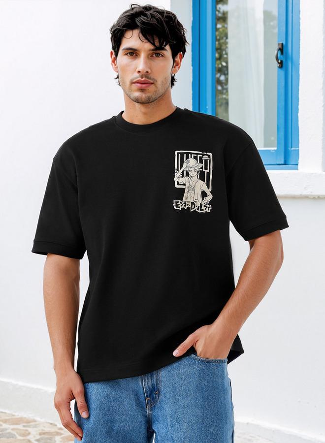 اس بي كاركترز تيشيرت بطباعة قطعة واحدة بياقة دائرية وأكمام قصيرة - Image 3