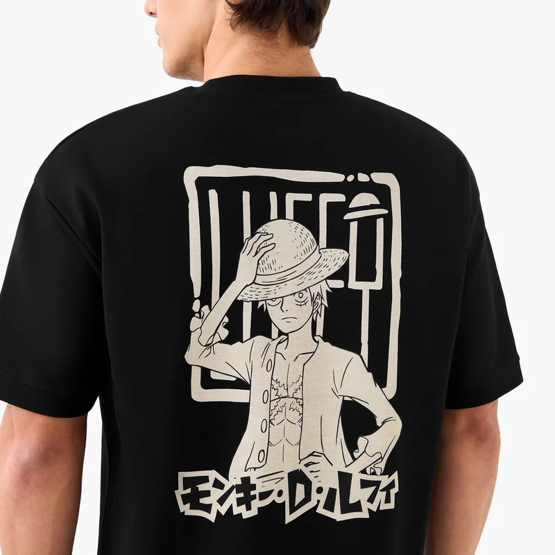 SP Characters One-Piece Print Crew Neck T-shirt with Short Sleeves