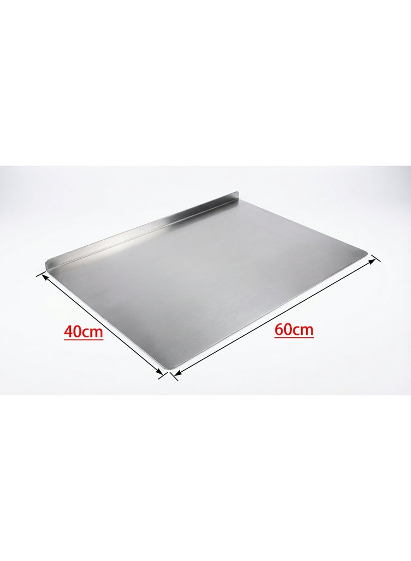 KINGMAZI Stainless Steel Cutting Board with Lip, Large Cutting Boards for Kitchen, Non-Slip Chopping Board for Countertop, Cutting Board for Meat Fruits Vegetables Bread Kneading - Image 2