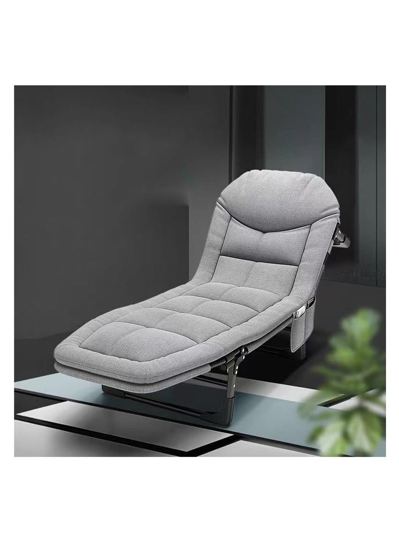 Generic Folding Bed Portable Foldable Camping Bed,Folding Camping Cot for Adults,Portable Lightweight Camping Bed, 5-Position Adjustable Backrest with Strong Steel Frame and 600D Oxford Fabric, Indoor Outdoor Recliner for Travel, Office(Grey) ﻿  - Image 3