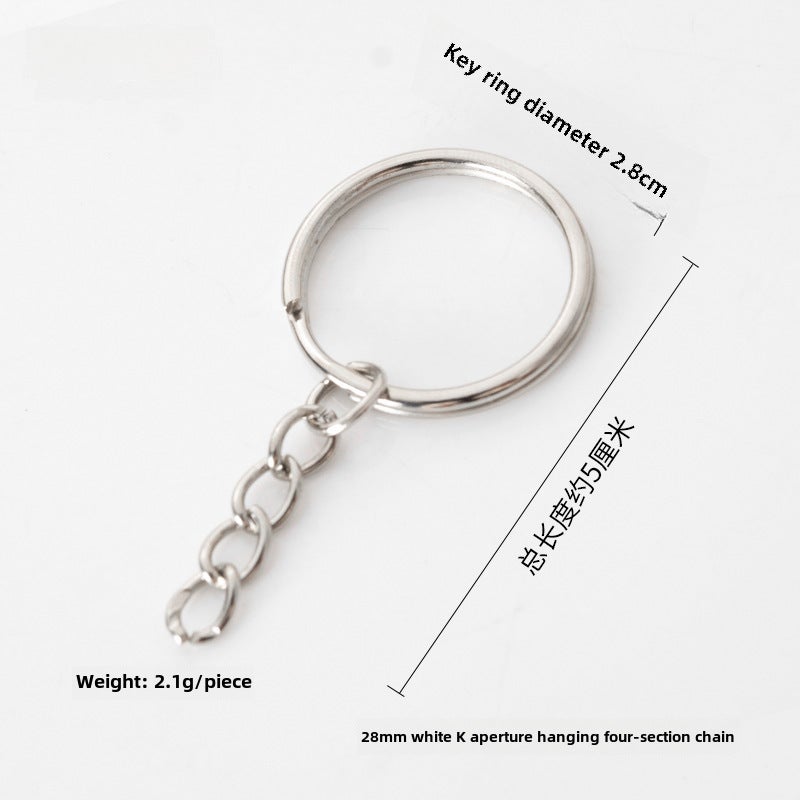 Generic DIY Jewelry Chains Key Ring Plated Accessories 28mm/Aperture/White K
