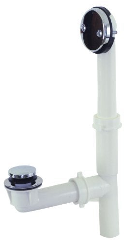 EZFlo 112 Inch TwoHole Bath Waste Drain Plastic Tubular with Chrome Trim 35217