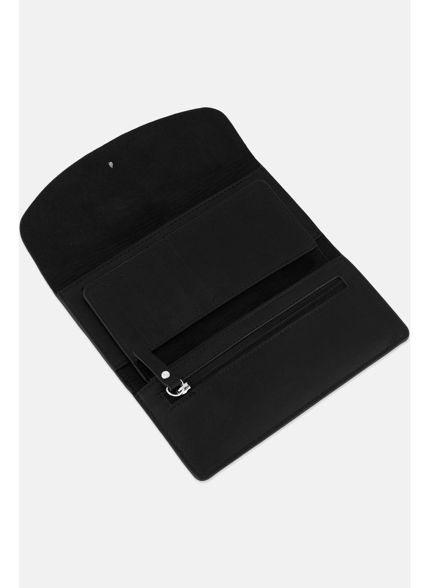 French Connection - Women Fold Over Enveloped Wallets, Black - Image 1