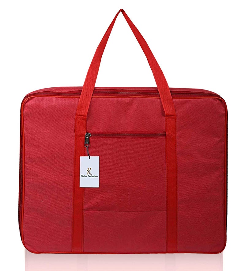 Kuber Industries Underbed Storage Bag Wardrobe organizer Cloth Bag Red Royal BluePack of 2 - Image 3