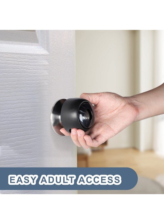 CLYMENE Improved Door Knob Covers Child Proof Door Handle Covers Child Safety, Baby Proof Door Knob Locks for Kids, 4 Pack (Clear-Black) - Image 4