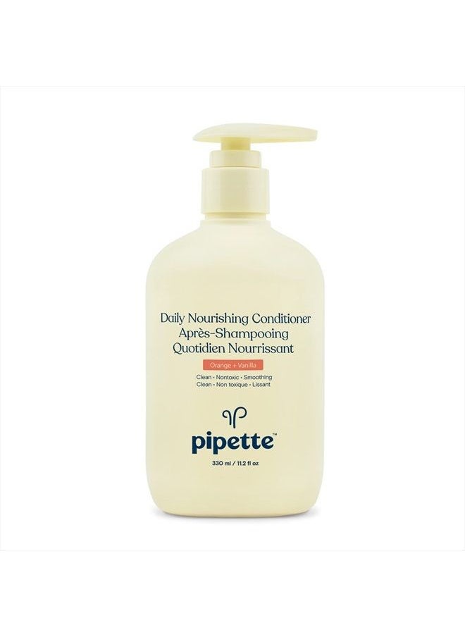 pipette Daily Nourishing Conditioner -Tear Free Conditioner for Kids, Adds Moisture, 100% Plant-Derived Squalane and Quinoa, Orange + Vanilla Aroma, 11.2 fl oz  - Image 1