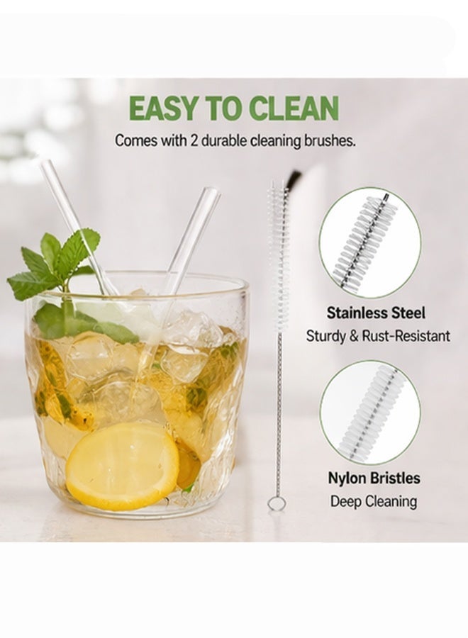 SUCITY 14 Pack with 2 Cleaning Brush Breakproof Glass Straws-Durable Reusable Glass Straws-For Drinks-Herbs-Smoothies-Aromatherapy（Multicolor Long） - Image 5