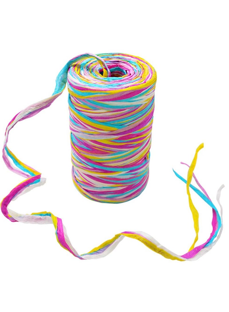 Zikra Colored Paper String Raffia Ribbon, Craft Ribbon Packing Paper Twine Raffia Yarn Paper Ribbon for Valentine Box Wrapping Party Festival Holiday Wedding Decor - Image 2