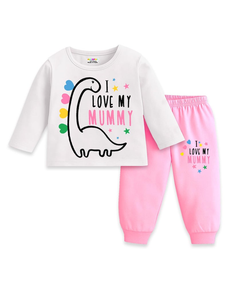 Kuchipoo Girl Regular Fit Cotton T-Shirts and Pyjamas Set (KUC-PSUT-170, 5-6 Years, Multi-Colored) - Image 5