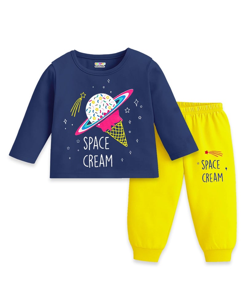 Kuchipoo Girl Regular Fit Cotton T-Shirts and Pyjamas Set (KUC-PSUT-170, 5-6 Years, Multi-Colored) - Image 3
