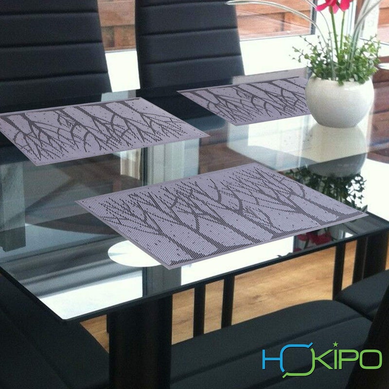 HOKIPO PVC Heat Resistant Dinner Tablemats - 45x30 cm,Set of 4 (AR608) - Image 3
