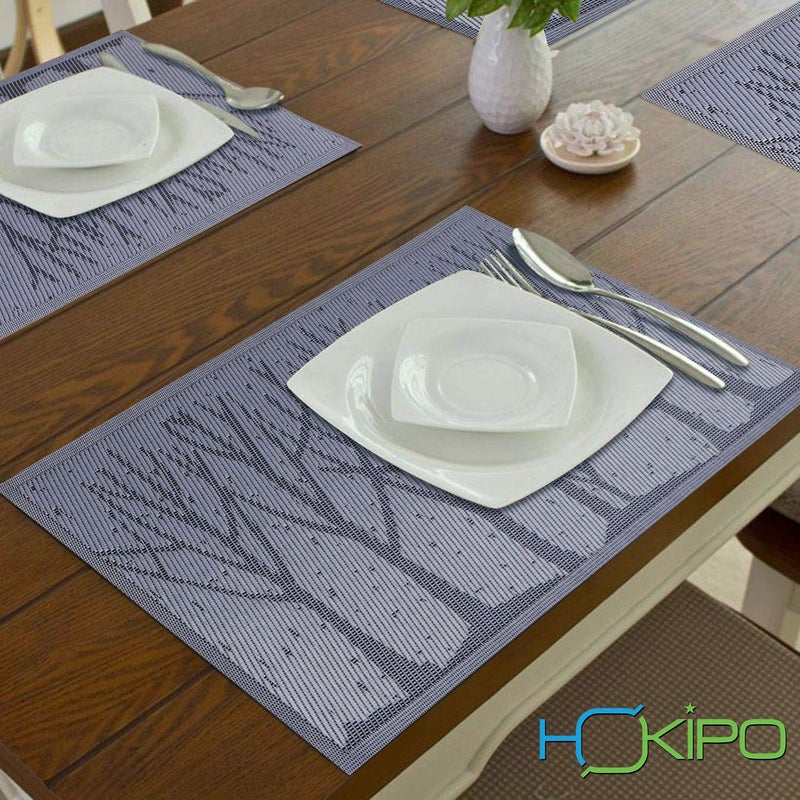 HOKIPO PVC Heat Resistant Dinner Tablemats - 45x30 cm,Set of 4 (AR608) - Image 2