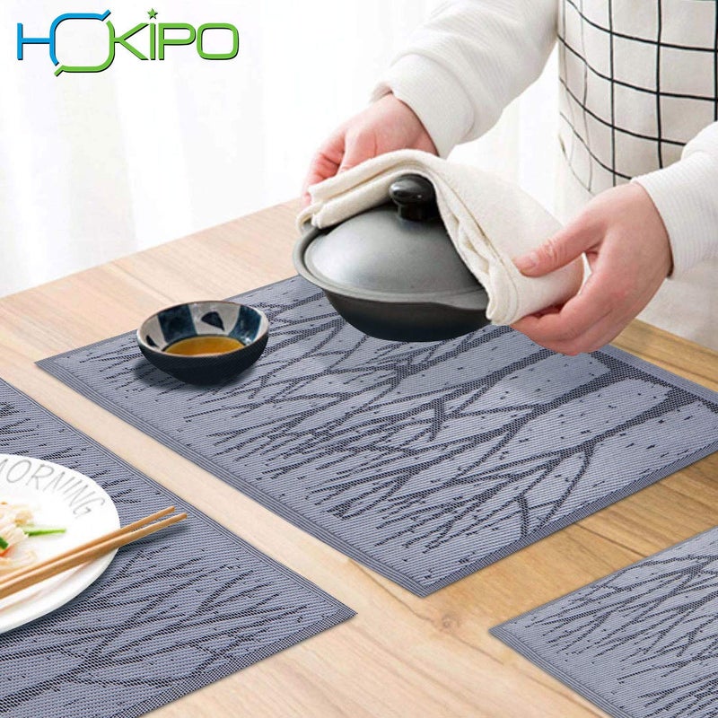 HOKIPO PVC Heat Resistant Dinner Tablemats - 45x30 cm,Set of 4 (AR608) - Image 4