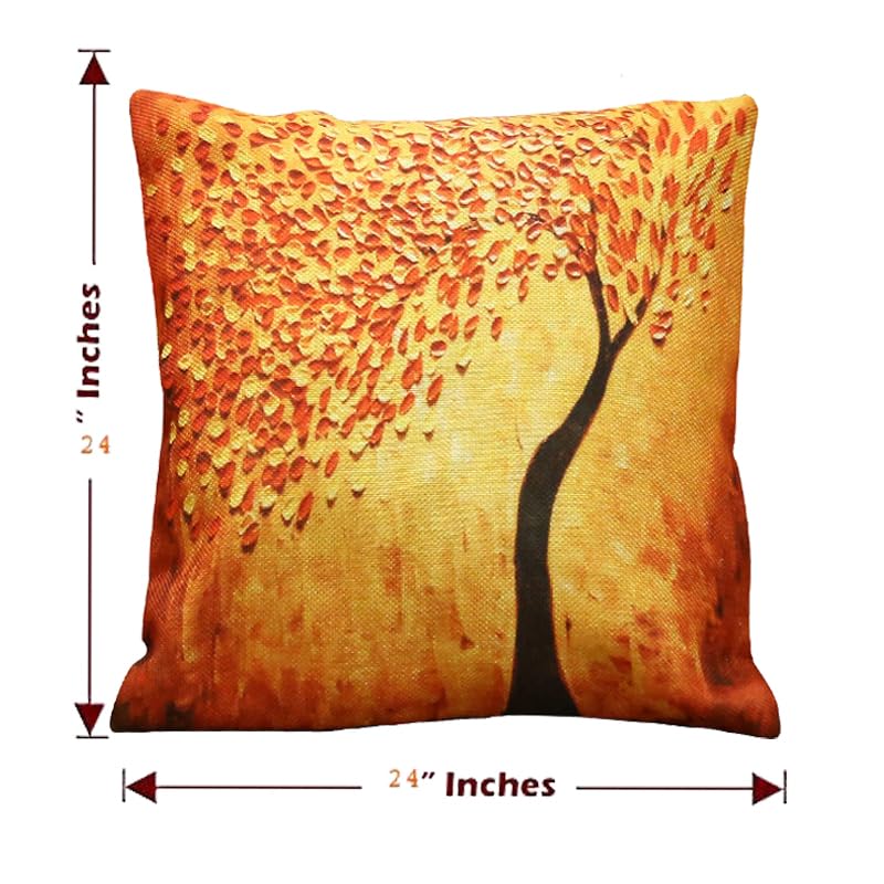 Belive-Me Digital Print Jute Cushion Covers Set of 2 Pieces (24 inch x 24 inch / 60 x 60cm, Multicolor) - Image 3