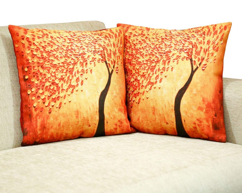 Belive-Me Digital Print Jute Cushion Covers Set of 2 Pieces (24 inch x 24 inch / 60 x 60cm, Multicolor) - Image 1