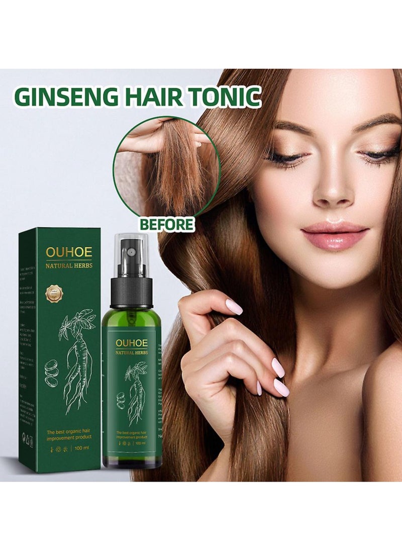 OUHOE - Ginseng Essence Moisturizing Hair Mist, Rapid Growth Hair Treatment 7 Day Hair Growth Serum Essence Oil Regrow, for Women & Men 100ML - Image 1