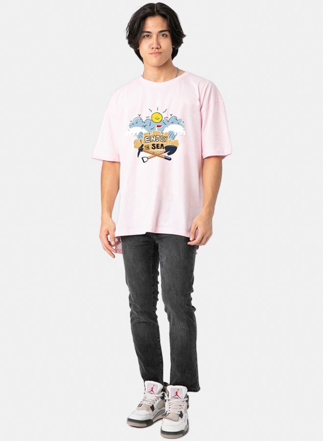 PINK T-SHIRT WITH PRINT