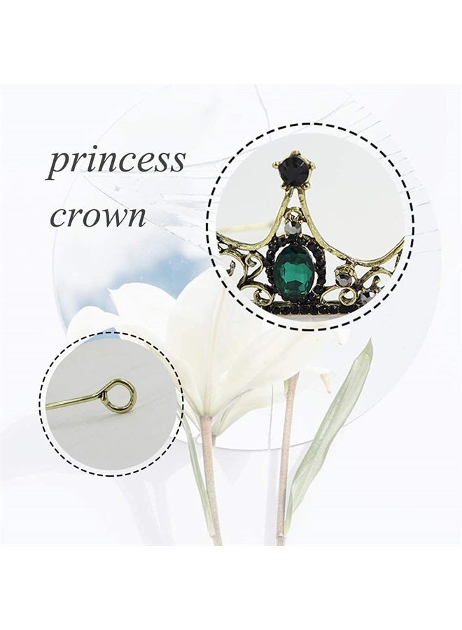 TOCESS Green Vintage Crown and Tiara for Women, Princess Crown Queen Tiara Crystal Rhinestone Hair Accessories for Girls Bridal Bride, Wedding Prom Birthday Prom Costume Festival Party (Green Crown) - Image 5