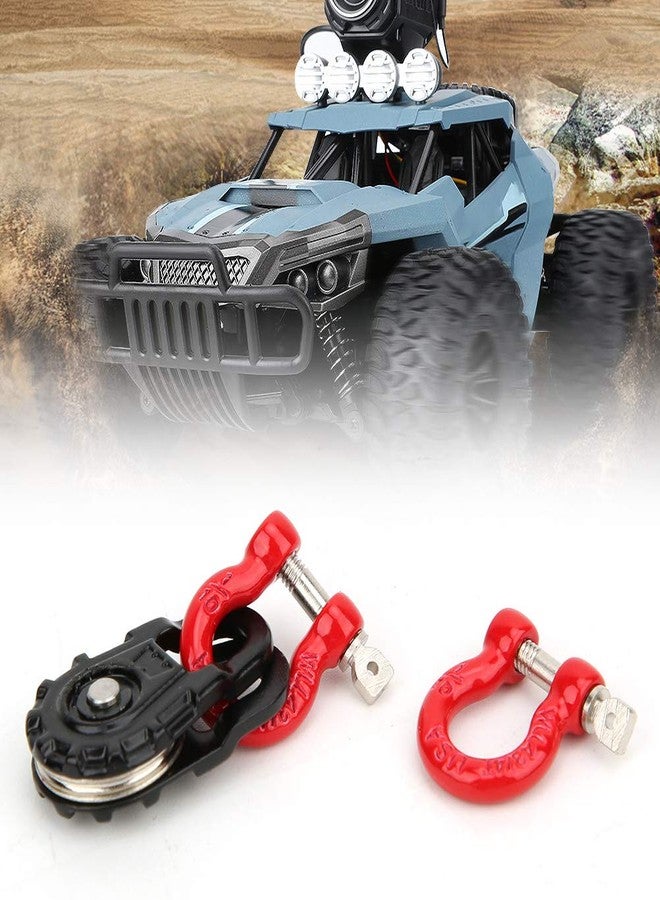 Acouto Equipment Three Piece Set Rc Steel Rope Pulley Lock Sleeve for Rc Model Car Climbing Vehicle Rc Crawler Accessories 1 10 Scale Snatch Block Winch Tow Strap Hook Trailer Stra - Image 2
