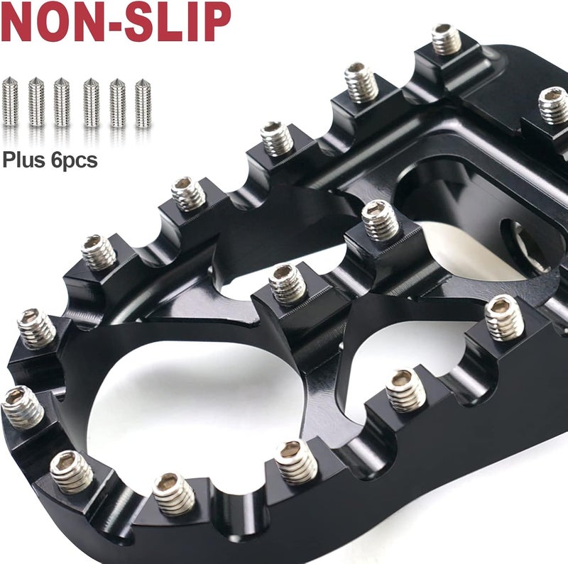 MDPROMCP CNC Motorcycle Wide Foot Pegs Aluminum 360°Roating Adjustable Suitable Compaitble with Dyna Fatboy Iron 883 Sportster 883(Black) - Image 3