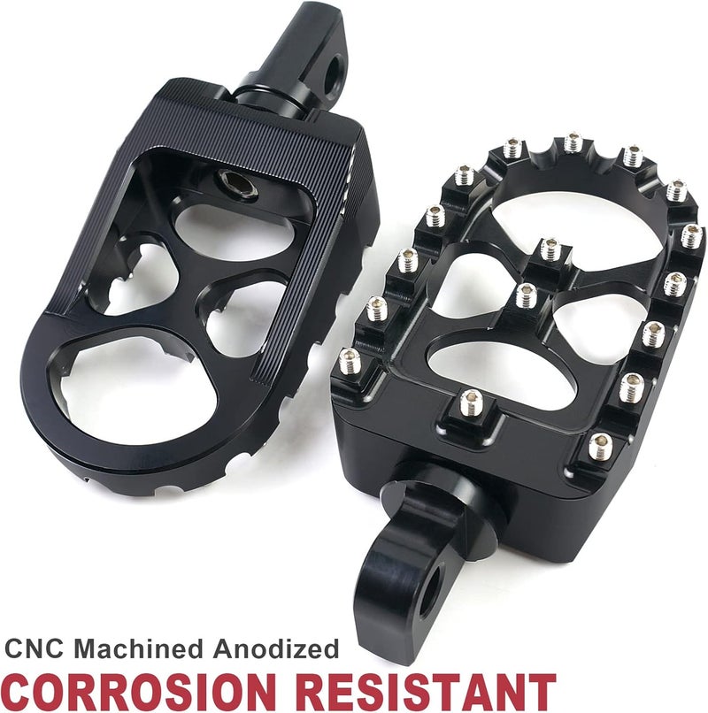 MDPROMCP CNC Motorcycle Wide Foot Pegs Aluminum 360°Roating Adjustable Suitable Compaitble with Dyna Fatboy Iron 883 Sportster 883(Black) - Image 4