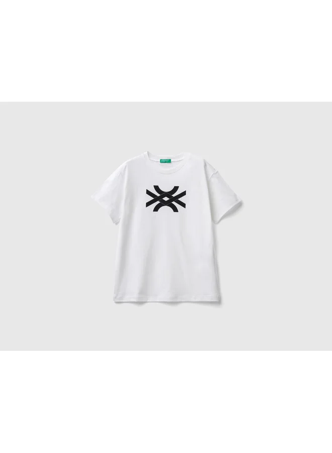 يونايتد كولورز أوف بينتيون 100% Cotton T-Shirt With Logo