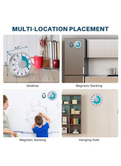 Secura 60-Minute Visual Timer 6-Inch Mechanical Countdown Timers For Teaching Meeting Cooking Working - Timer For Kids With Magnetic Backing Foldable Legs Hanging Hole Blue  - Image 5