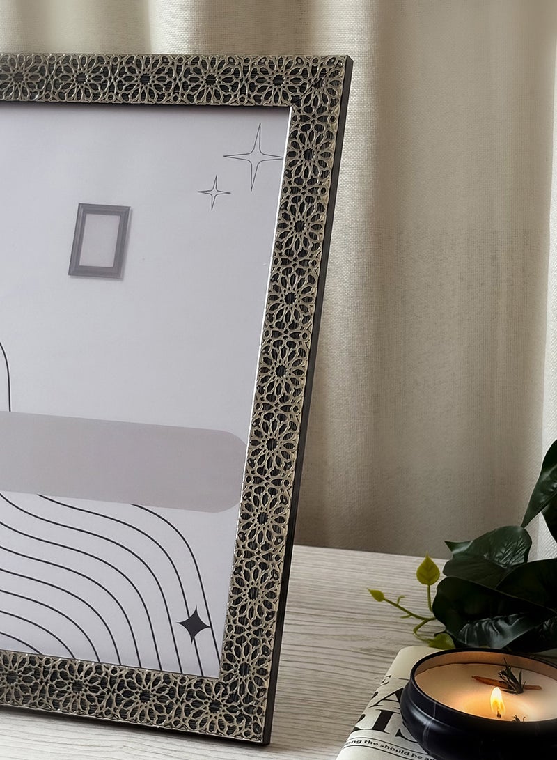 LOWHA Ornate Tabletop Picture Photo Frame with MDF Backing Includes Built-in Stand and Acrylic Front  - Image 2