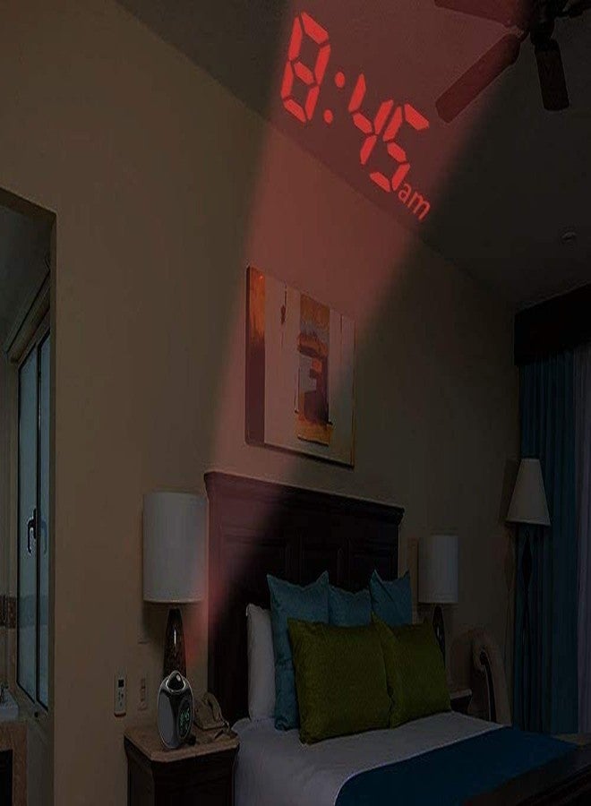 Twaraa of World Digital LCD Projector Alarm Clock Wall Projection LCD Screen Snooze Alarm Display Time Voice Alarm LED Back Light - Image 4