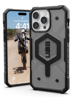 UAG Pathfinder Clear for iPhone 15 Pro Max case cover [18 Feet Drop tested] MagSafe compatible - Ash | Black