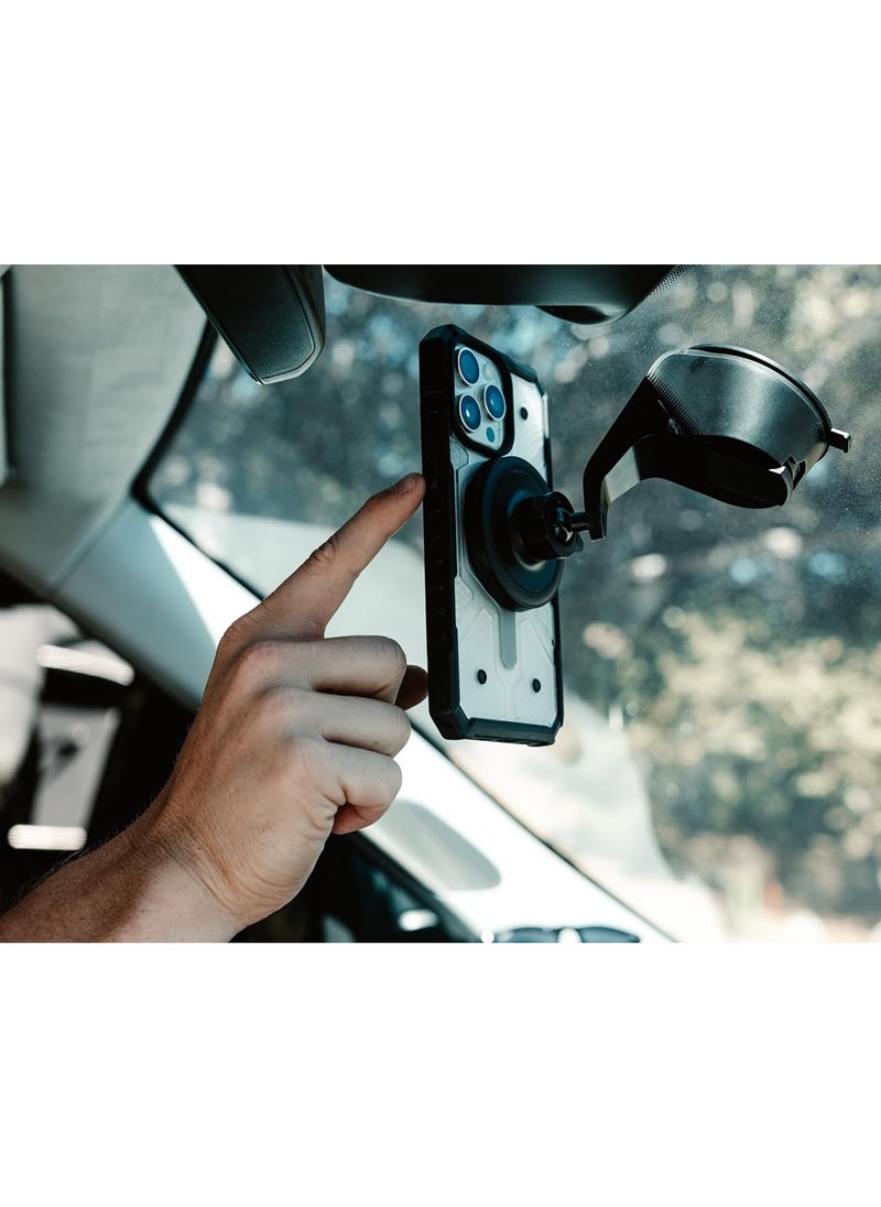 UAG - UAG Pathfinder Clear for iPhone 15 Pro Max case cover [18 Feet Drop tested] MagSafe compatible - Ash | Black - Image 1
