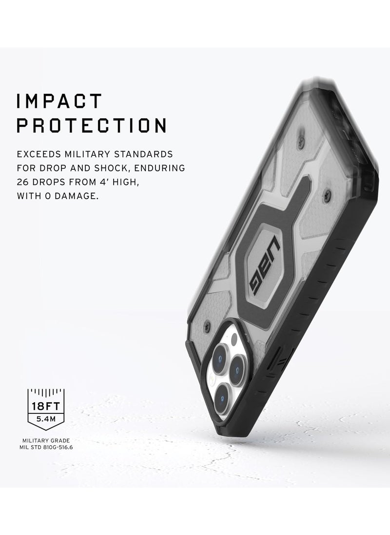UAG - UAG Pathfinder Clear for iPhone 15 Pro Max case cover [18 Feet Drop tested] MagSafe compatible - Ash | Black - Image 1