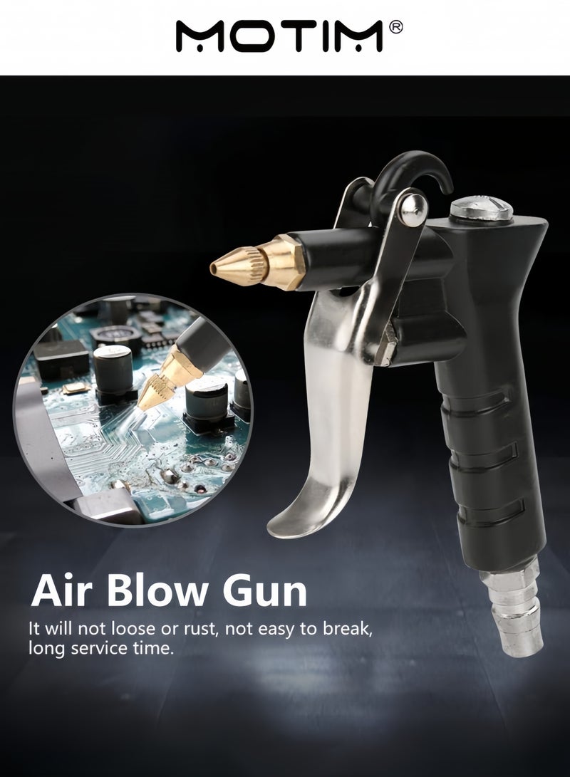 Motim Industrial Air Blow Gun with Brass Adjustable Air Flow Nozzle Steel Air Flow Extension and Blow Hose Pneumatic Air Compressor Accessories Tool Dust Cleaning Air Nozzle Blow Gun - Image 2